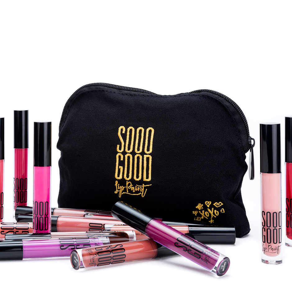 Wake up to makeup bag with lip paints 